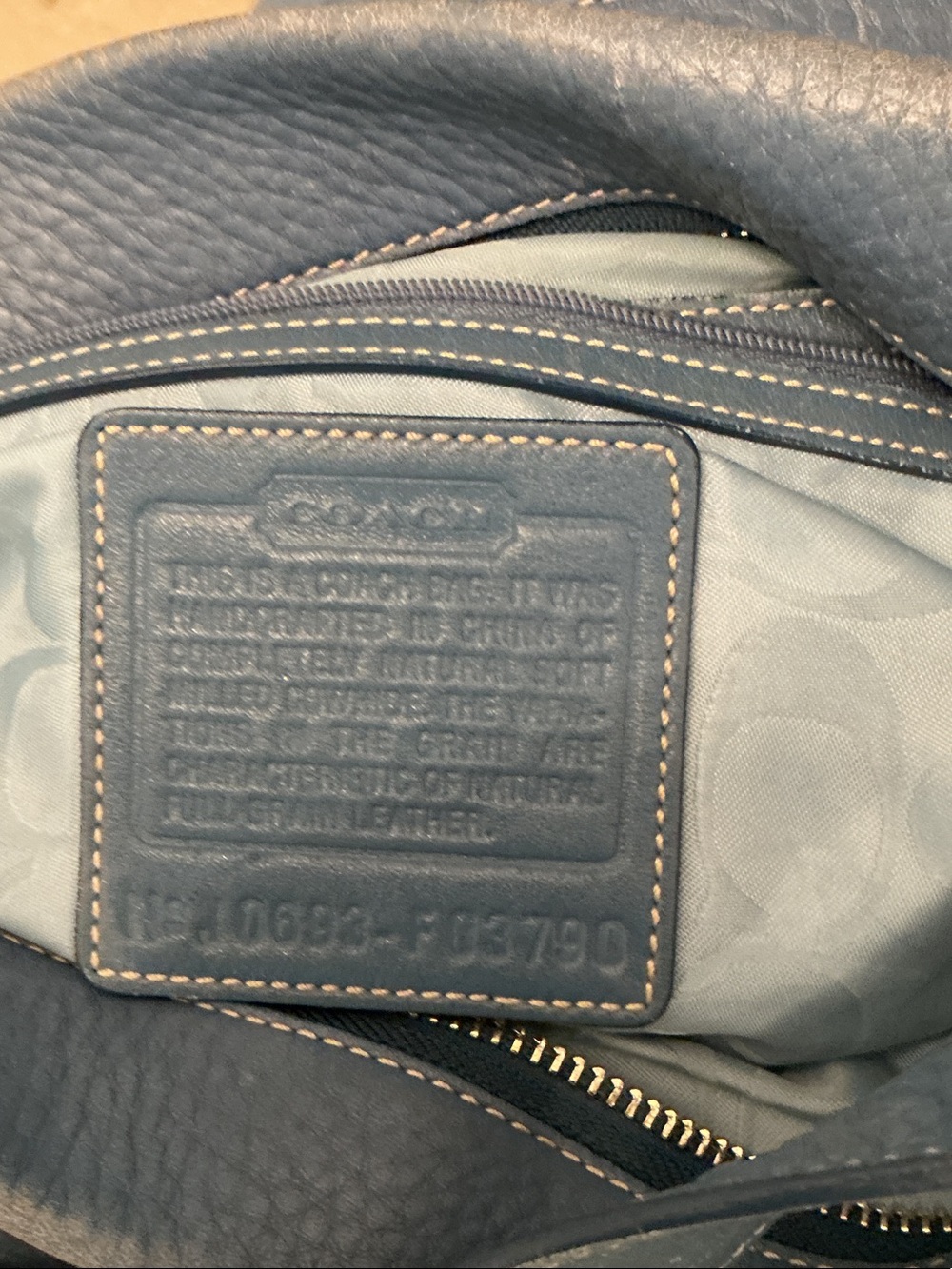 Vintage Coach Legacy Slim Duffle Handbag Slat Blue/Periwinkle Leather - Picture 3 of 4